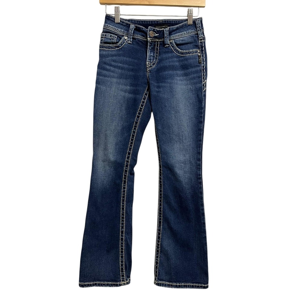 Silver Jeans Co Suki Bootcut Jeans Womens W24 L30 Blue Mid Rise‎ Stretch Denim